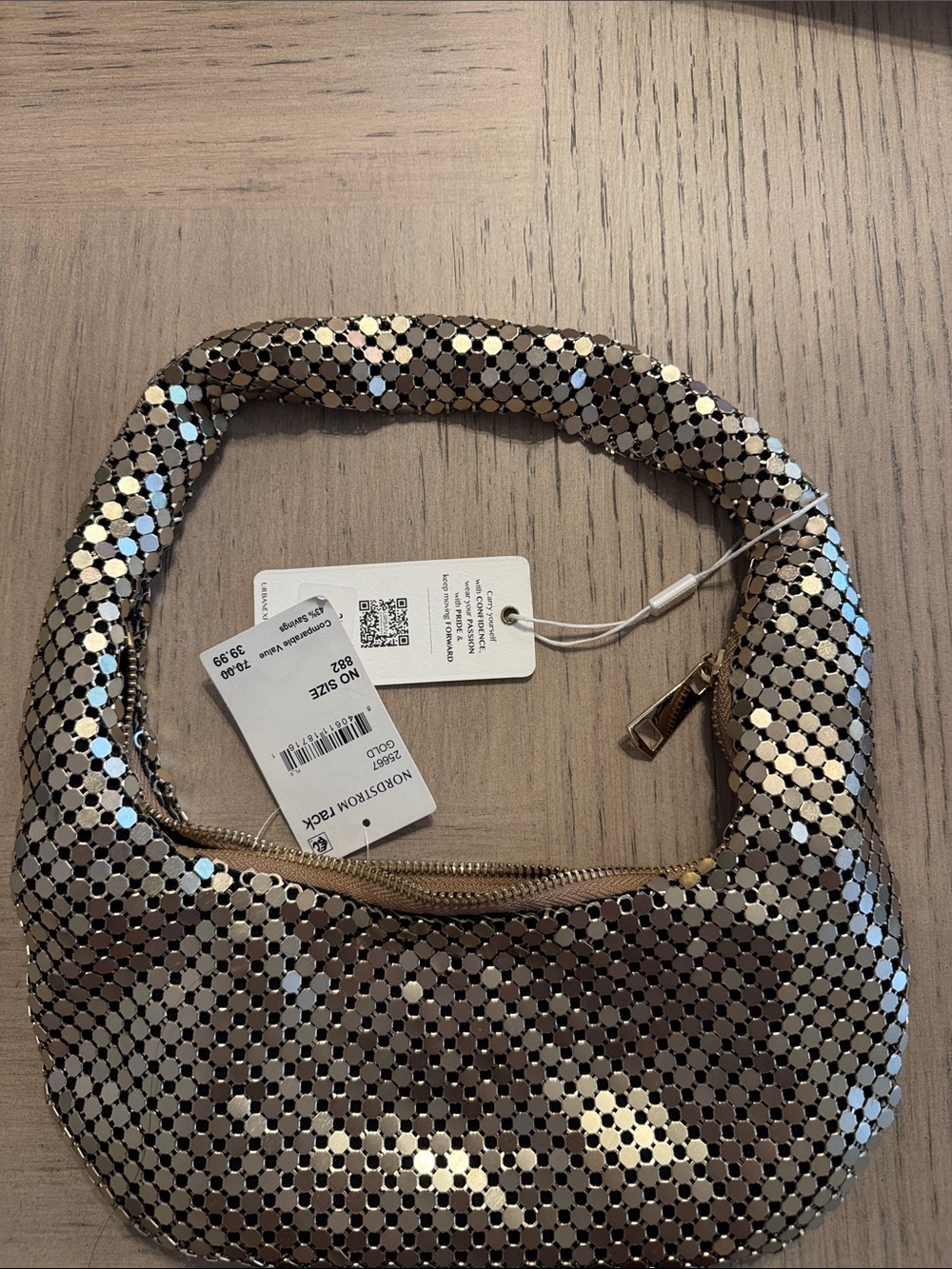 Urban Expressions Gold Sequin Shoulder Bag